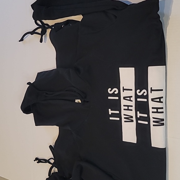 SWEATSHIRT w/hood-Black XL - Picture 4 of 7